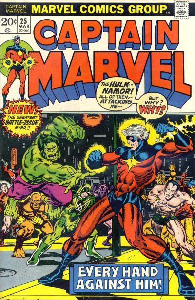 Cover for Captain Marvel (Marvel, 1968 series) #25 [Regular Edition]