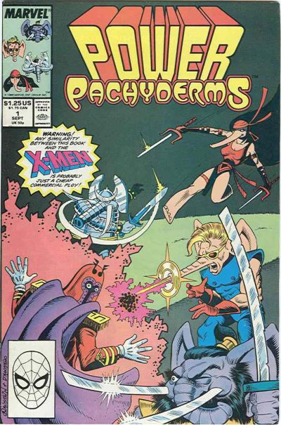 Cover for Power Pachyderms (Marvel, 1989 series) #1 [Direct]