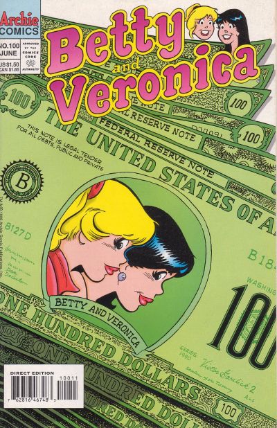 Cover for Betty and Veronica (Archie, 1987 series) #100 [Direct Edition]