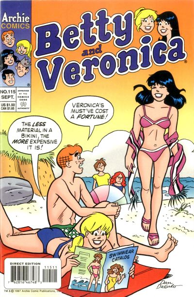 Cover for Betty and Veronica (Archie, 1987 series) #115 [Direct Edition]