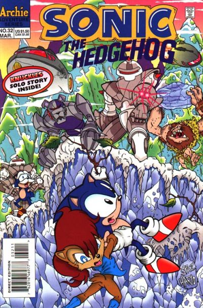 Cover for Sonic the Hedgehog (Archie, 1993 series) #32 [Direct Edition]