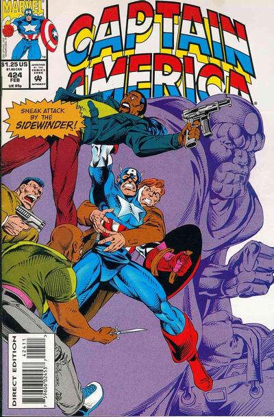 Cover for Captain America (Marvel, 1968 series) #424 [Direct Edition]