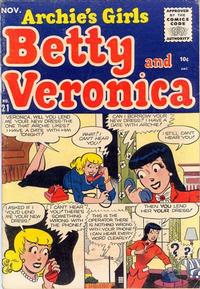 Cover for Archie's Girls Betty and Veronica (Archie, 1950 series) #21
