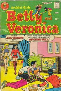 Cover Thumbnail for Archie's Girls Betty and Veronica (Archie, 1950 series) #218