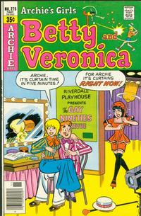 Cover for Archie's Girls Betty and Veronica (Archie, 1950 series) #275