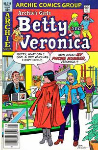 Cover for Archie's Girls Betty and Veronica (Archie, 1950 series) #314