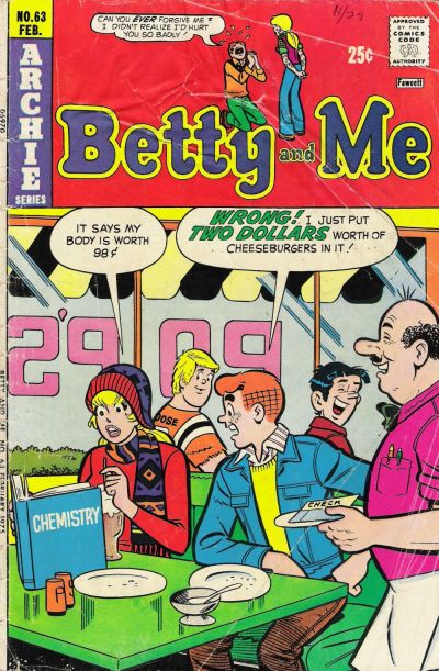 Cover for Betty and Me (Archie, 1965 series) #63