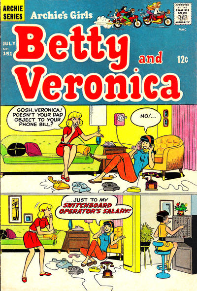 Cover for Archie's Girls Betty and Veronica (Archie, 1950 series) #151