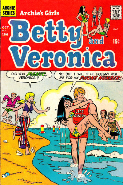 Cover for Archie's Girls Betty and Veronica (Archie, 1950 series) #166