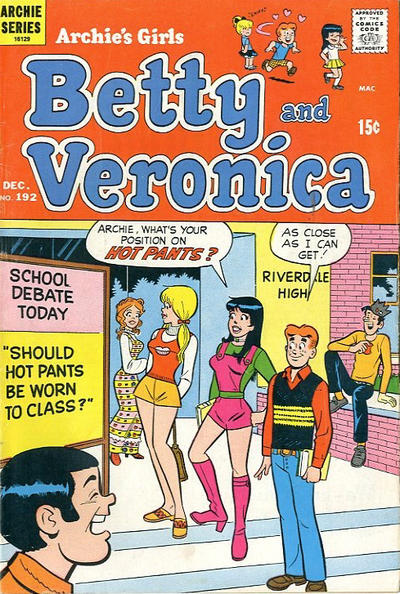 Cover for Archie's Girls Betty and Veronica (Archie, 1950 series) #192