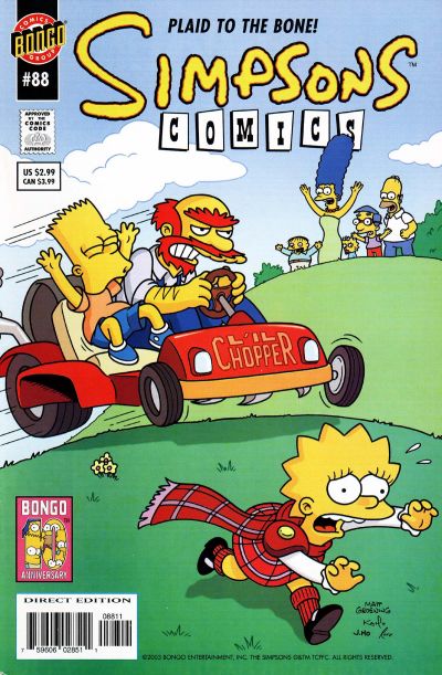 Cover for Simpsons Comics (Bongo, 1993 series) #88 [Direct Edition]