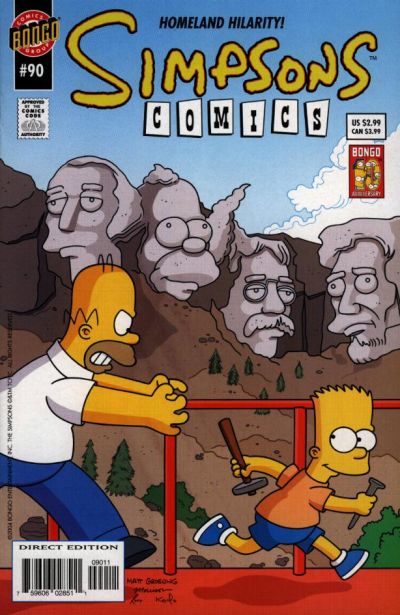 Cover for Simpsons Comics (Bongo, 1993 series) #90 [Direct Edition]