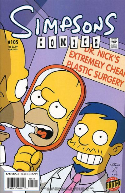 Cover for Simpsons Comics (Bongo, 1993 series) #105