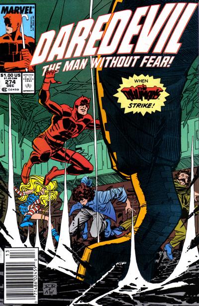 Cover for Daredevil (Marvel, 1964 series) #274 [Newsstand]