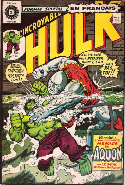 Cover for L'Incroyable Hulk (Editions Héritage, 1968 series) #24