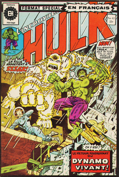 Cover for L'Incroyable Hulk (Editions Héritage, 1968 series) #42