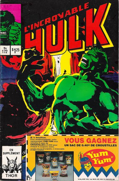 Cover for L'Incroyable Hulk (Editions Héritage, 1968 series) #172
