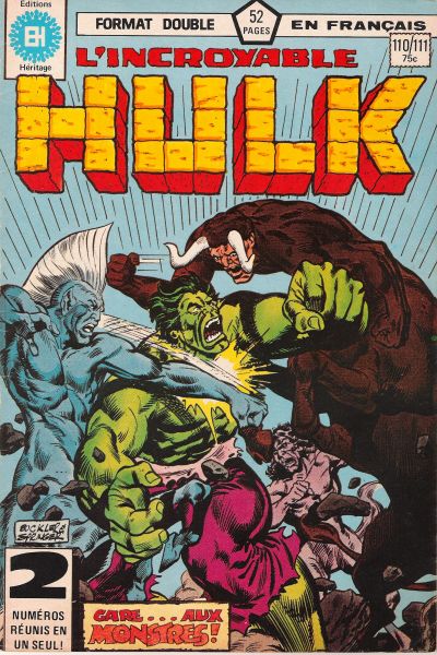 Cover for L'Incroyable Hulk (Editions Héritage, 1968 series) #110/111