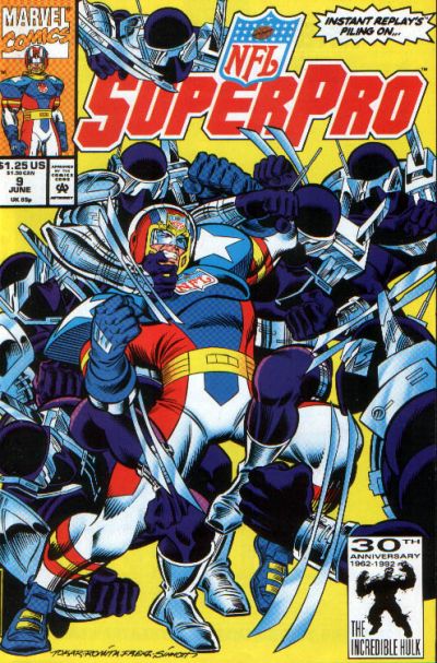 Cover for NFL Superpro (Marvel, 1991 series) #9 [Direct]
