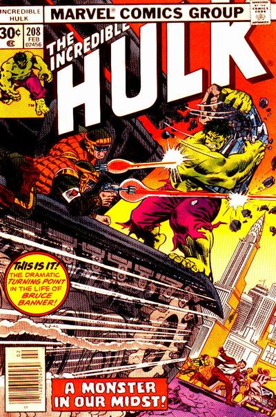 Cover for The Incredible Hulk (Marvel, 1968 series) #208 [Regular Edition]