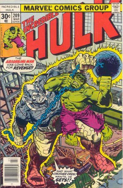 Cover for The Incredible Hulk (Marvel, 1968 series) #209 [Regular Edition]