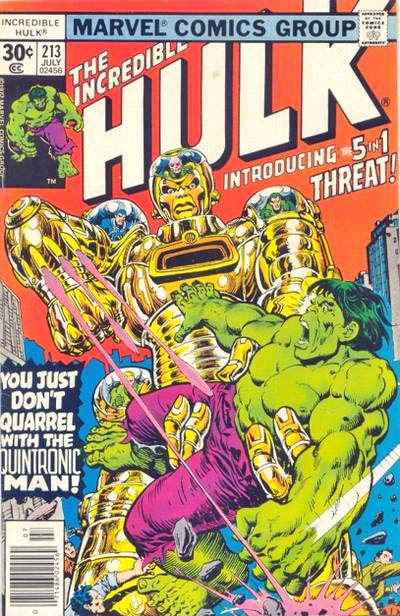 Cover for The Incredible Hulk (Marvel, 1968 series) #213 [30¢]
