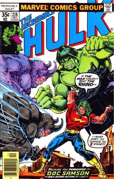 Cover for The Incredible Hulk (Marvel, 1968 series) #218
