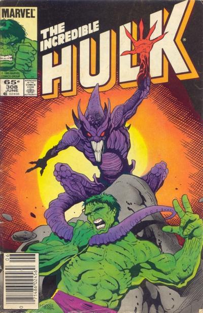 Cover for The Incredible Hulk (Marvel, 1968 series) #308 [Newsstand]