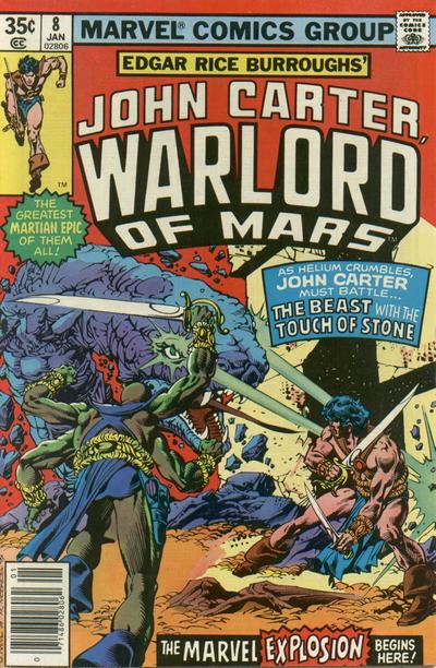 Cover for John Carter Warlord of Mars (Marvel, 1977 series) #8