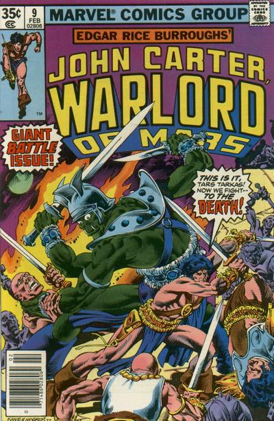 Cover for John Carter Warlord of Mars (Marvel, 1977 series) #9