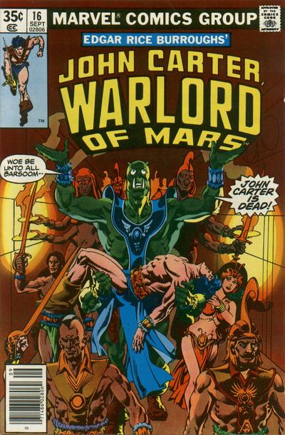 Cover for John Carter Warlord of Mars (Marvel, 1977 series) #16