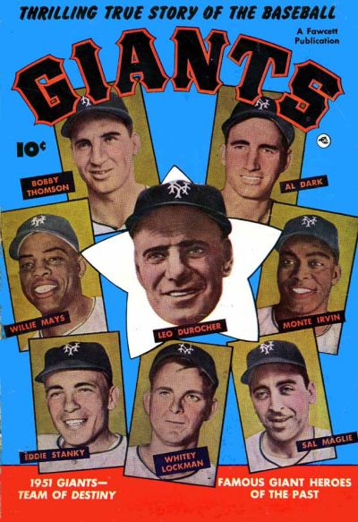 Cover for Thrilling True Stories of the Baseball Giants (Fawcett, 1952 series) 