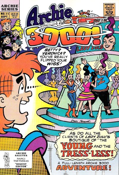 Cover for Archie 3000 (Archie, 1989 series) #11 [Direct]