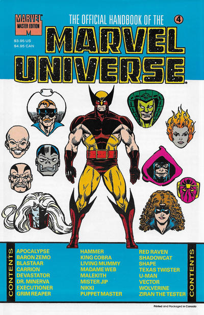 Cover for The Official Handbook of the Marvel Universe: Master Edition (Marvel, 1990 series) #4