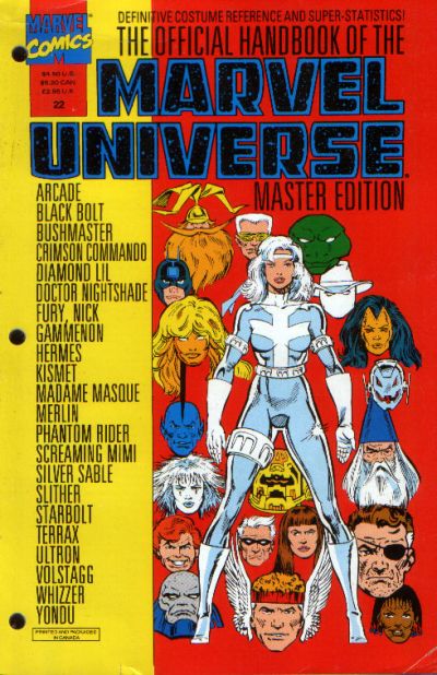 Cover for The Official Handbook of the Marvel Universe: Master Edition (Marvel, 1990 series) #22
