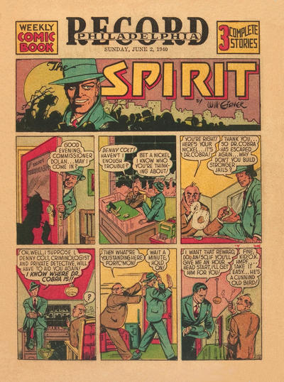 Cover for The Spirit (Register and Tribune Syndicate, 1940 series) #6/2/1940 [Philadelphia Record]