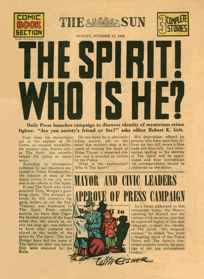 Cover for The Spirit (Register and Tribune Syndicate, 1940 series) #10/13/1940