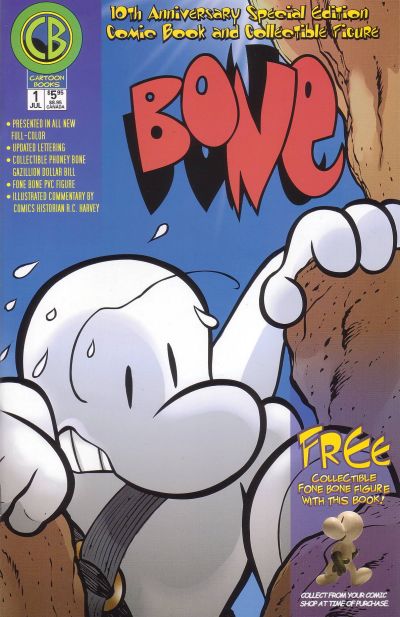 Cover for Bone #1 10th Anniversary Edition (Cartoon Books, 2001 series) 