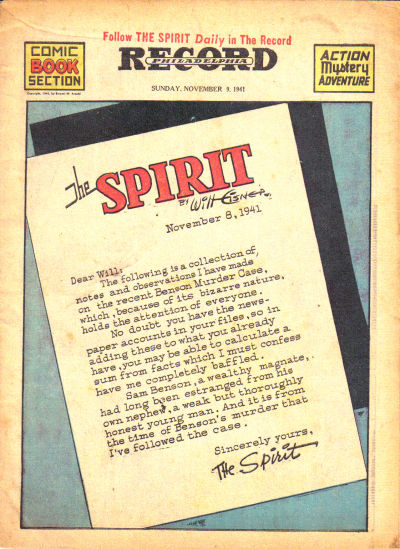 Cover for The Spirit (Register and Tribune Syndicate, 1940 series) #11/9/1941
