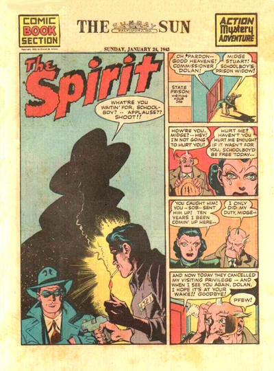 Cover for The Spirit (Register and Tribune Syndicate, 1940 series) #1/24/1943
