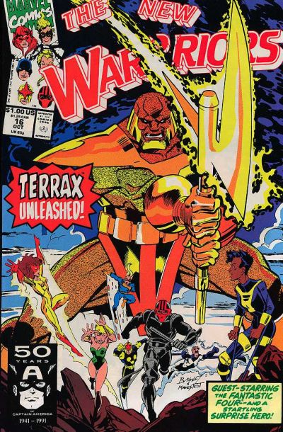 Cover for The New Warriors (Marvel, 1990 series) #16 [Newsstand]