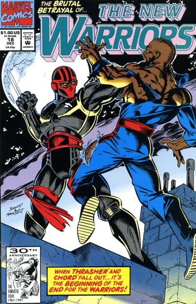 Cover for The New Warriors (Marvel, 1990 series) #18 [Newsstand]