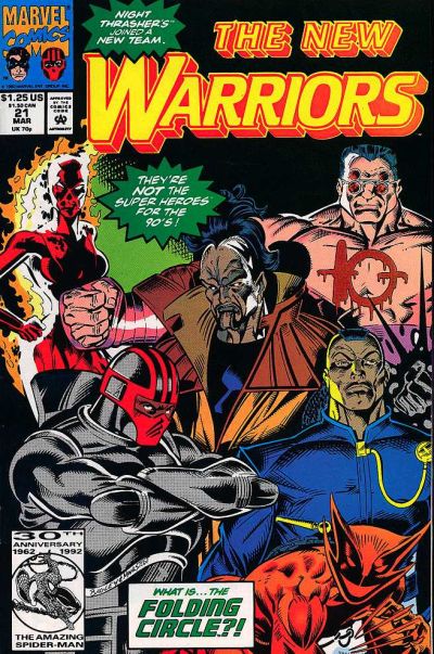 Cover for The New Warriors (Marvel, 1990 series) #21 [Newsstand]