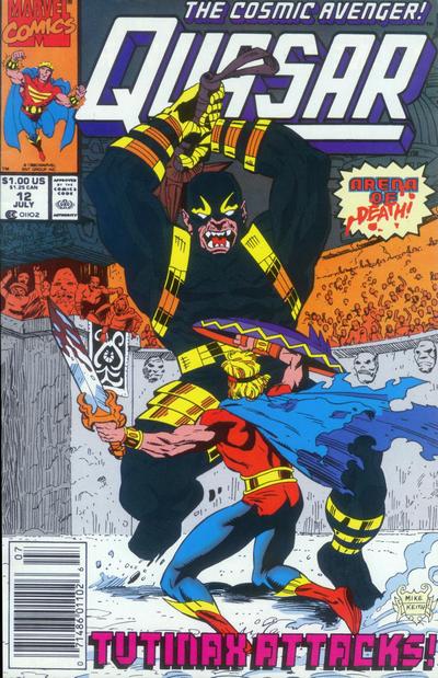 Cover for Quasar (Marvel, 1989 series) #12 [Newsstand]