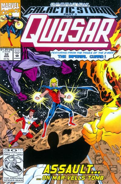 Cover for Quasar (Marvel, 1989 series) #32 [Direct]