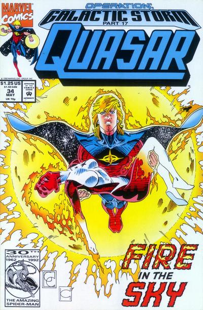 Cover for Quasar (Marvel, 1989 series) #34 [Direct]