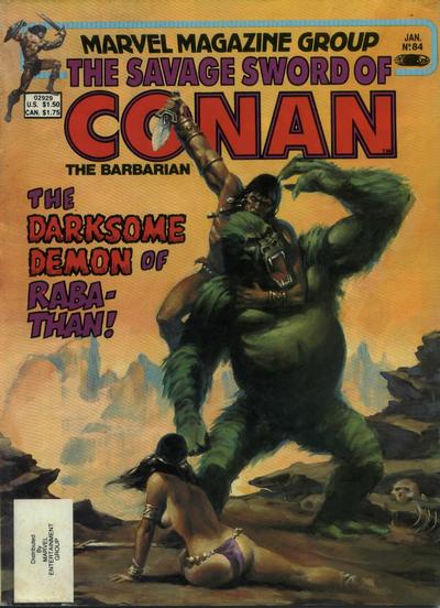 Cover for The Savage Sword of Conan (Marvel, 1974 series) #84 [Direct]