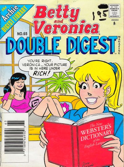Cover for Betty and Veronica Double Digest Magazine (Archie, 1987 series) #65