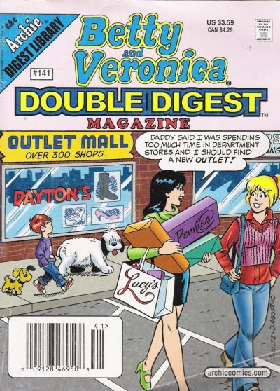 Cover for Betty and Veronica Double Digest Magazine (Archie, 1987 series) #141