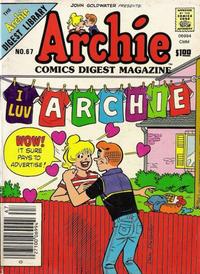Cover for Archie Comics Digest (Archie, 1973 series) #67
